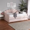 Baxton Studio Timila Modern and Contemporary Light Pink Velvet Fabric Upholstered Queen Size Daybed with Trundle 215-11550-ZORO - alternate 1